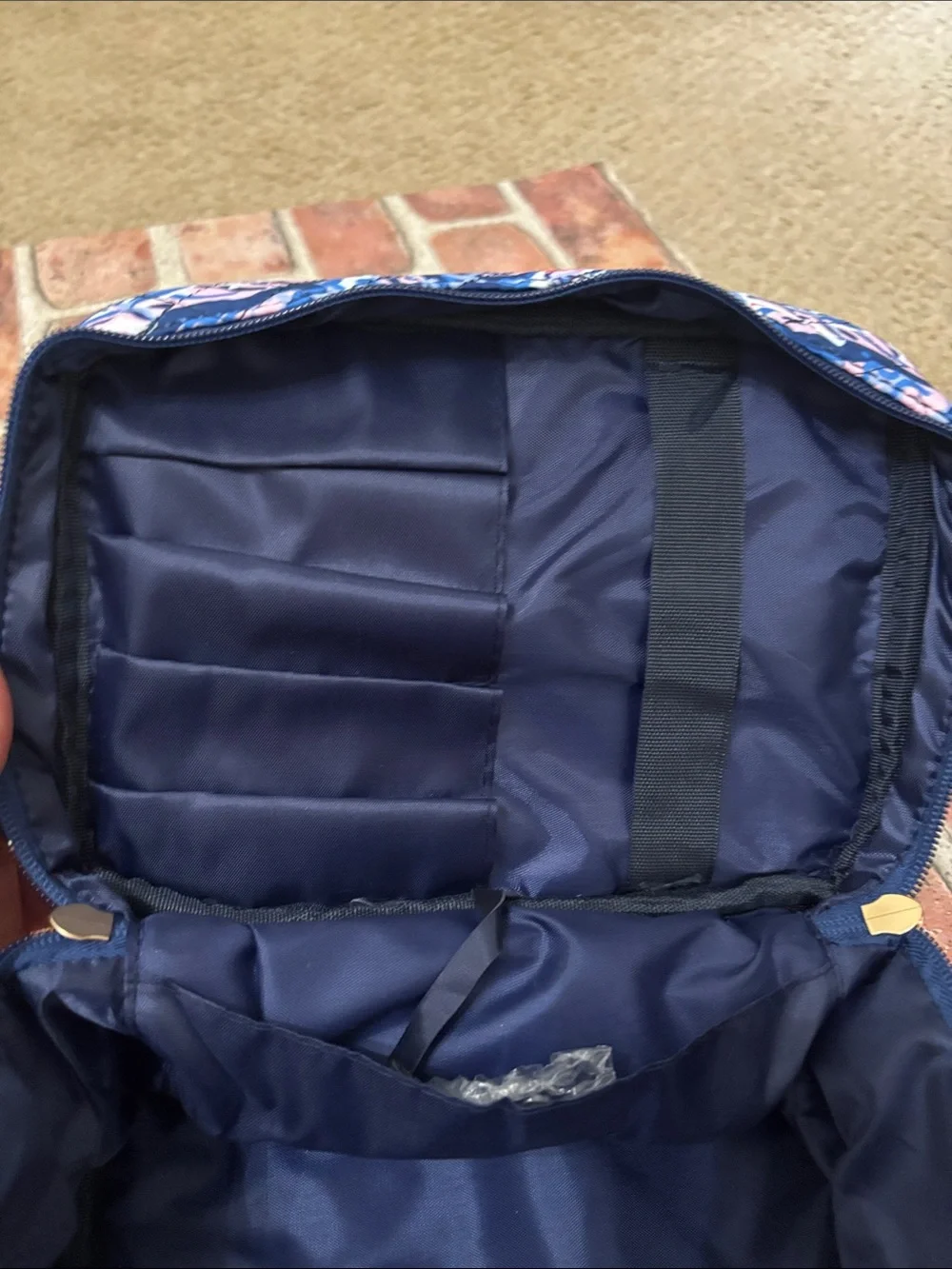 Simply Southern Pink & Blue Quilted Floral Cosmetic Case new with tags